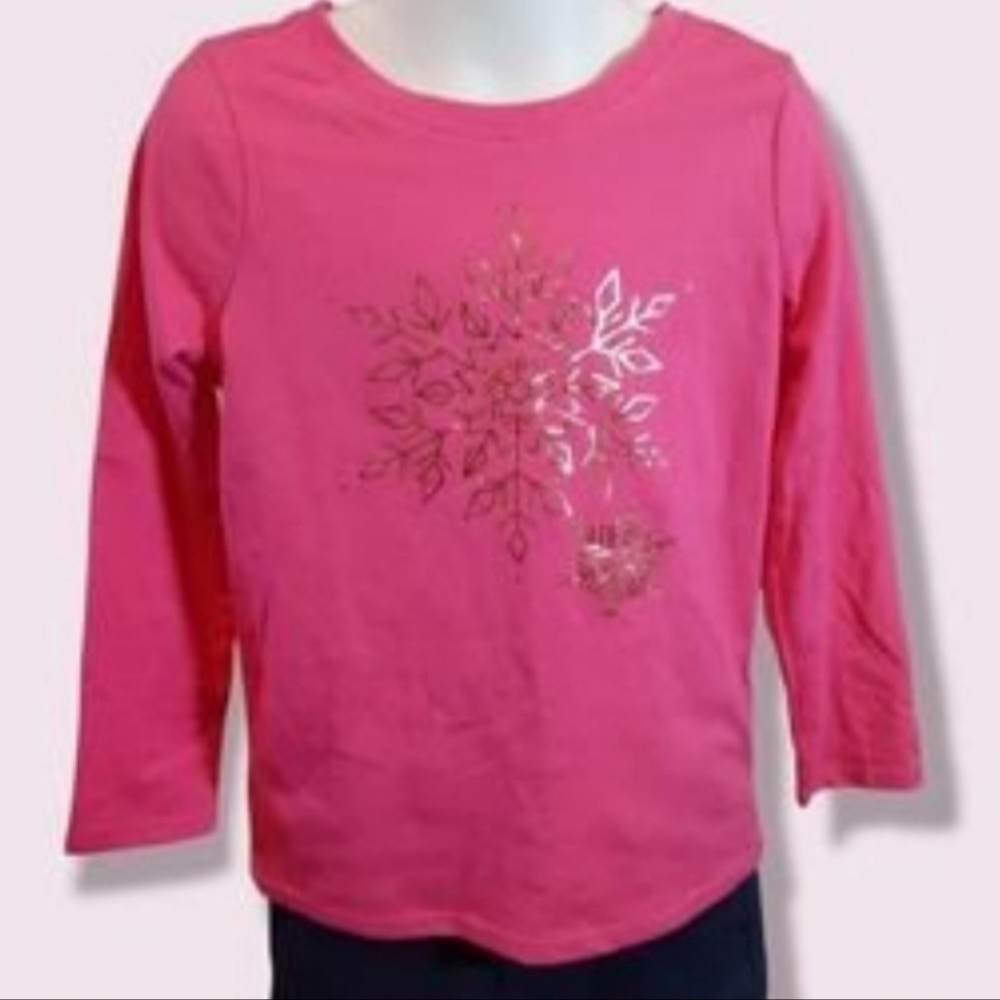 Girl's Golden Snowflake Graffic Tee